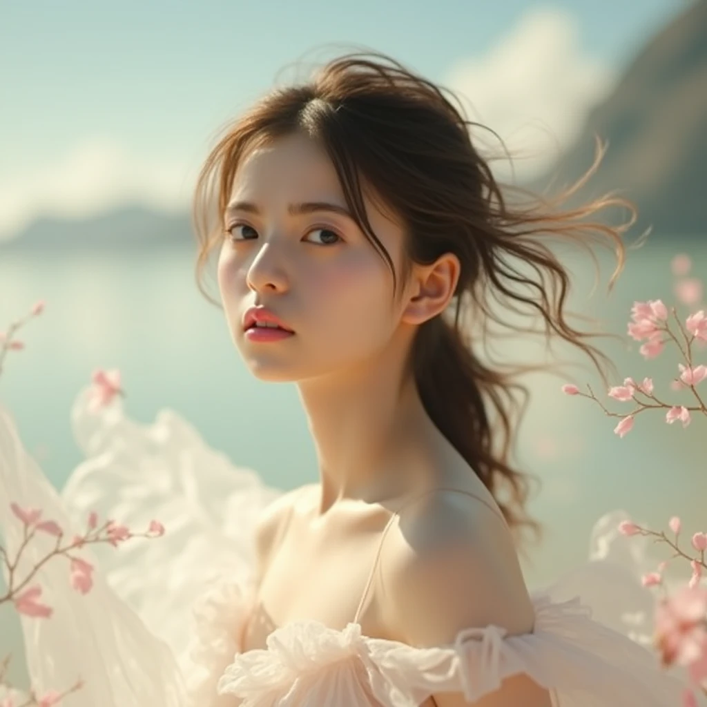 ((Masterpieces with up to 16K resolution:1.6)),Highest quality,it is really amazing,Very detailed,Ultra-high resolution,(Real:1.5),(Realistic:1.5),Increased depth of field,Cinematic Light,
Elegant mature woman,
Long black hair,(Exquisitely detailed face:1.5),Face with a gentle expression,Translucent white skin,Very sensitive skin,Great proportions,Anatomically correct body,
Elegant bikini swimwear,Artistic design,Beautiful and detailed pattern,Detailed fabric texture,Gorgeous necklace,
Coastal landscape at dusk,Dark clouds and dark sky,delay々Continuing sandy beach, Deserted Beach,Dark sea surface,
(Dramatic Angle:1.6),