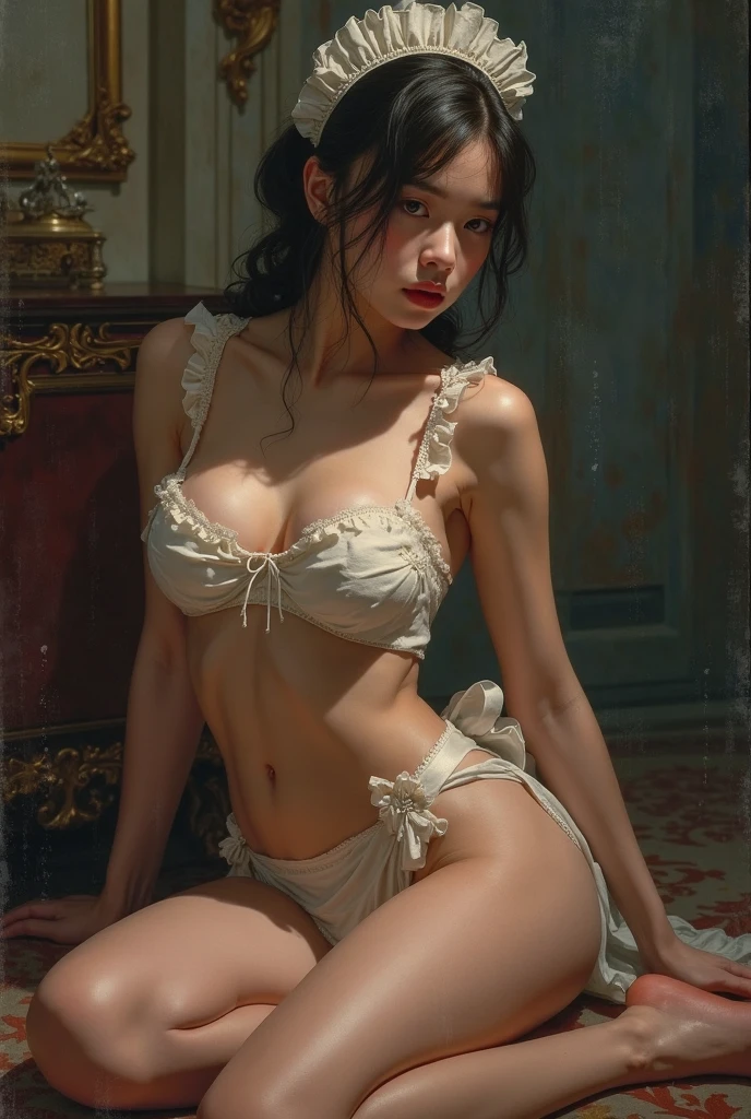 ((best qualityer)), ((work of art)), (detailded), high qualiy, 8K Ultra-HD, hyper-realistic portrait of a captivating woman, The woman is portrayed in a bright setting , your features bathed in a soft, (whole body),Diffuse shine that accentuates the delicate nuances of your expression. O artista, extracting from Sargent's precision, captures every subtle contour of your face, the meanders of your gaze, and the cascading strands of your hair, In this mysterious environment, the artist employs the domain of shadow, creating a seductive interaction that accentuates the enigmatic aura that surrounds the woman, Shadows dance on your features, highlighting the depth of the look and adding a touch of secrecy to the composition, por Chalit, altamente detailded