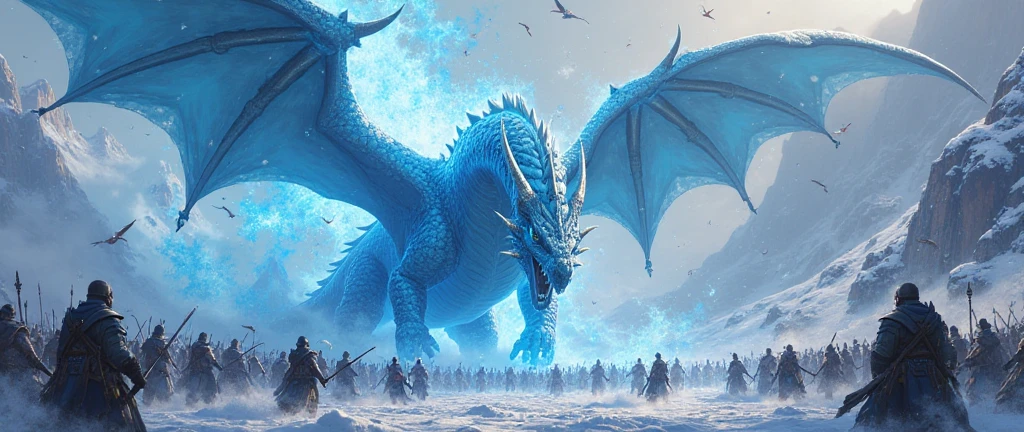 <lora:Classic Western Dragons XL:0.5>,<lora:dungeons_and_dragons_xl_v3:0.2>,<lora:xl_more_art-full_v1:0.3>,<lora:Made_of_pieces_broken_glass-000001:2>,<lora:JuggerCineXL2:0.2>,
intricate detail,cinematic lighting,amazing shading,soft lighting,perfect eyes,(masterpiece),photo_(medium),(realistic:1.2),game cg,
Made_of_pieces_broken_glass,glass,shards,ice,transparent scales,finely broken glass,(ice scales:1.5),
no humans,panorama,landscape,atmospheric perspective,wide_shot,from side,dramatic atmosphere,snow mountain,(cloud:1.1),fog,snowing,
(solo:1.5),dragon,white dragon,symmetrical wings,ice wings,shouting,muscular,(white_scales:1.2),(blue scale:0.8),blue eyes,sharp_teeth,wide open blue mouth,dragon horns,4_legs,long tail,claw,standing on the top of mountain,huge body,