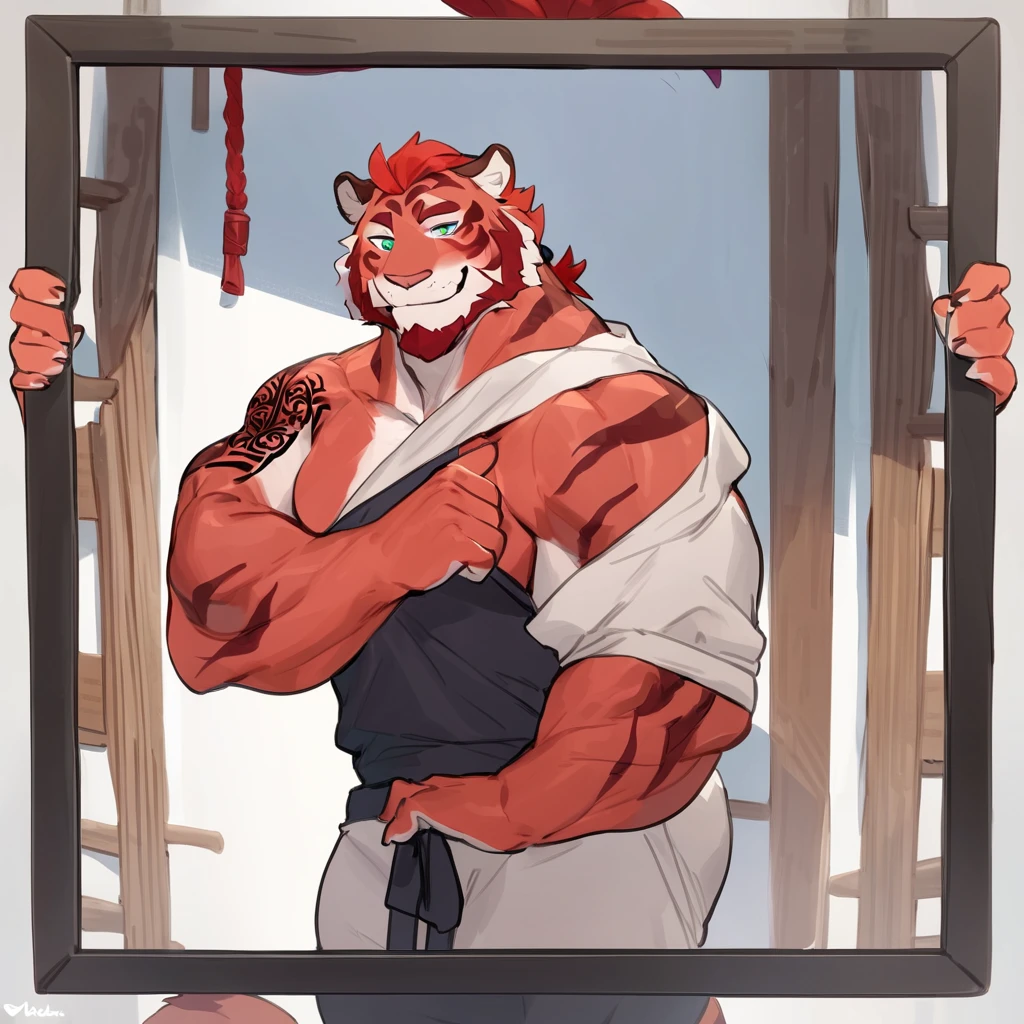 Lin Hu，Blue eyes，Looking up，Strong body，Wear half-rimmed glasses ，nude，Rotaro Stunt，Five fingers five fingers，Best quality，Best quality，8K，HD，There is only one character on the screen，Full body pictureFull body pictureFull body pictureFull body pictureFull body picture，Minimalist background