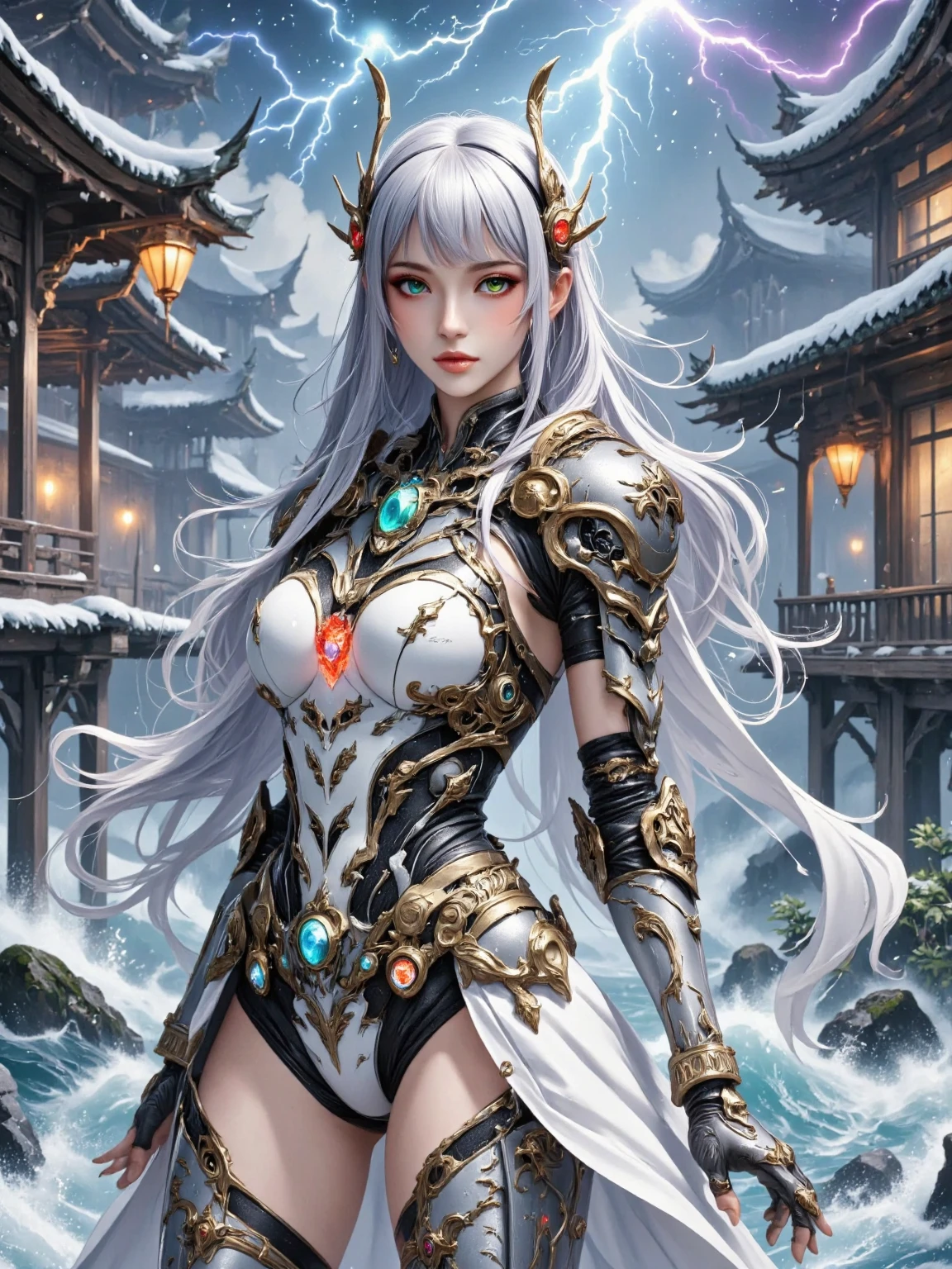 high quality,HD,16K,Sharp Line,1 Girl,fantasy, （Fire Spirits）,Pretty Face, Large Breasts, Beautiful legs,In the mountains,Focus Girl,detailed Pretty Face,Detailed clothes,beautiful eyes,Cool,Sexy,Dynamic Angle,穿着华服的神明Strike a pose拍照, Ancient mysterious sexy goddess, Traditional beauty woman, Beautiful female warrior god of war , Beautiful sexy goddess, Gorgeous role-playing, high, Beautiful young girl, Beautiful woman, 华丽Beautiful woman, Complex clothing,Chinese Mystical Aesthetics, Beautiful Asian ancient mysterious girl, Extremely detailed shot of the goddess, Jaw-dropping sexy beauty, Big breasts deep neckline sexy belly button（butt), (bedroom), (Sexy Girls), masterpiece, best quality, Bangs, blush, Chest, clavicle, Eyebrows visible through hair, (Gradient red and gold hair), Jewelry, Long hair,Bright Eyes, ring, (solitary), illustration, fashionable, miss, Strike a pose, background, element, confident, Express, Accessories, majestic, striking, key point, Dynamic poses, ((plump)), (black))Woman in transparent dress,Viewer,(((Full breasts, Keeley University))),Slim waist,(Navel exposed,Bare waist), Long hair, extreme detailed details, 详细的fantasy艺术, Stunning character art, Beautiful and exquisite character art, Beautiful transparent dress, Very detailed, Large Breasts，Chest，Golden ratio figure，Beautiful figure，Ultra wide-angle shooting，Full body shot拍摄，Body close-up，Full body shot，Wearing a pleated tulle skirt，柔和动漫illustration, 柔和的深色background，Fujifilm XT3 Clear focus, f 5.6, High Detail, Clear focus,(Wearing openwork clothing),, (Natural light), (Tempting)translucent, Good velvet quality, Compared, Divine Light,, Silver hair, 天空background, Absolute Strength,Female Shinmei，穿着性感丝绸的Female Shinmei,，Large Breasts，Chest，Golden ratio figure，Beautiful figure，Ultra wide-angle shooting，Full body shot，Body close-up，Full body shot， Wearing a tulle dress, Model shooting style, Large Breasts，饱满Chest，Golden ratio figure，Beautiful figure，(Extremely detailed CG 8k wallpaper unit), The most beautiful artistic photos in the world, , 8K 超HD, ) on the beach，Sexy lazy posture，Sexy seductive expression，best quality,masterpiece,Ultra-high resolution,(Practical:1.4),original photo,Ultra-high resolution