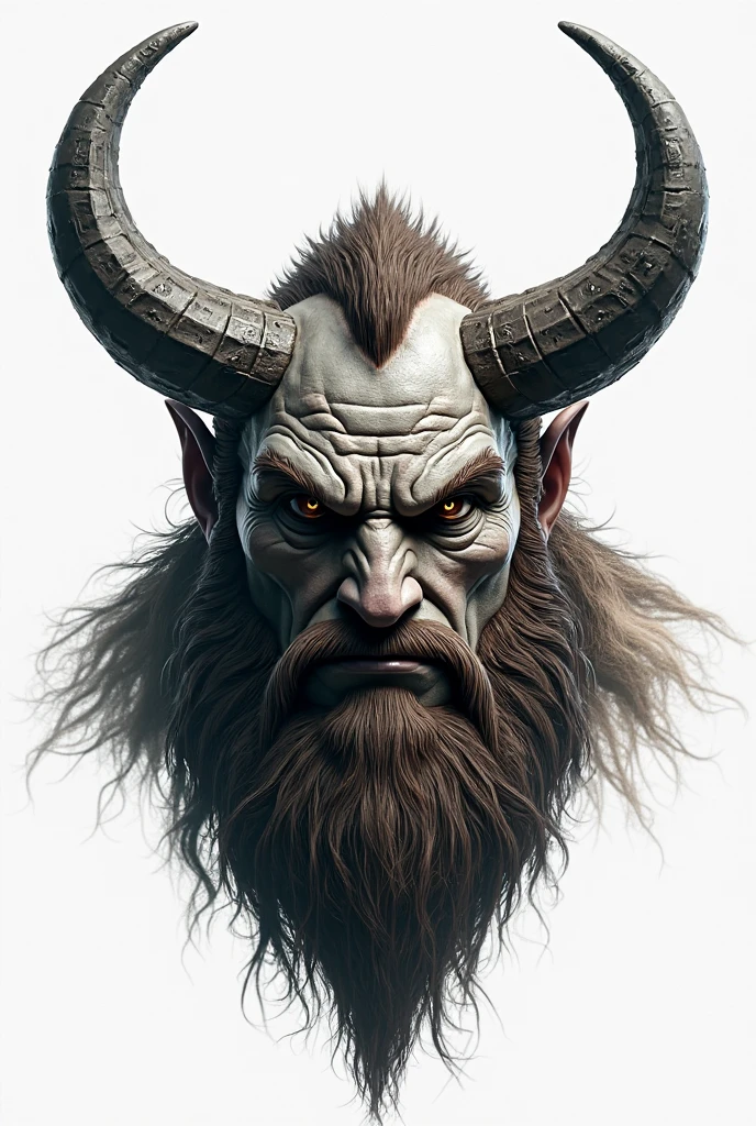 Movie poster, Viking style minotaur, mouth showing teeth, Viking-style tattoos on the muscular human body, leather equipment, highly detailed, intricate details, volumetric lighting, 4K rendering, ultra-realistic, realistic textures,