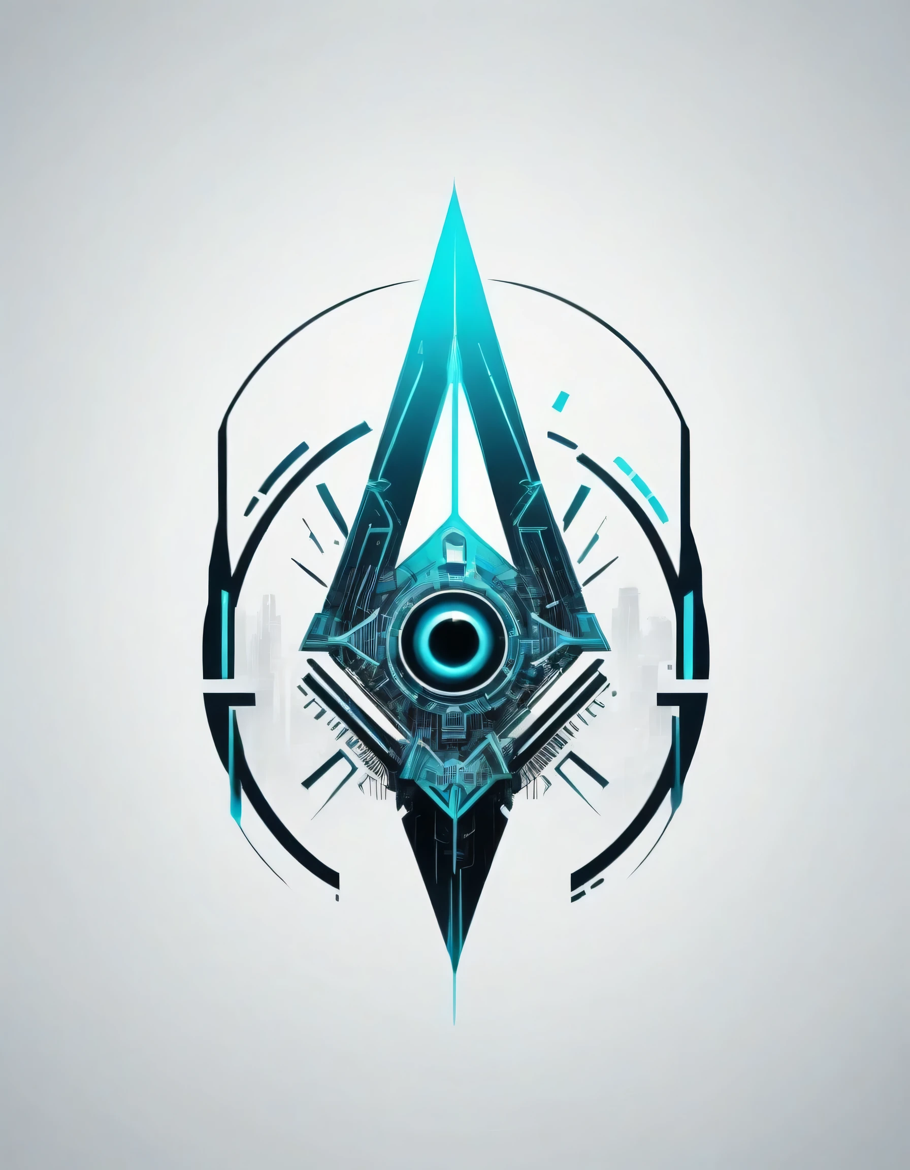 Logo design for a powerful corporation in a cyberpunk world. Aesthetics must convey high technology, absolute control and an imposing presence in futuristic society. The logo should be minimalist but impactful, with elegant geometric shapes and a clean and futuristic typography.

The central symbol can represent technological domination, like a monolithic tower, a vigilant digital eye, a stylized circuit or abstract emblem that suggests corporate power. It can include subtle neon details in cold tones such as blue, white or cyan, environment but with a black or metallic base to reflect its seriousness and authority.

The name of the corporation must be written in a modern sans-serif font, with possible glitch effects, lighting or a holographic style to reinforce the cyberpunk. The design should feel like the emblem of a mega-corporation that controls the economy, technology and the lives of millions in a dystopian future.