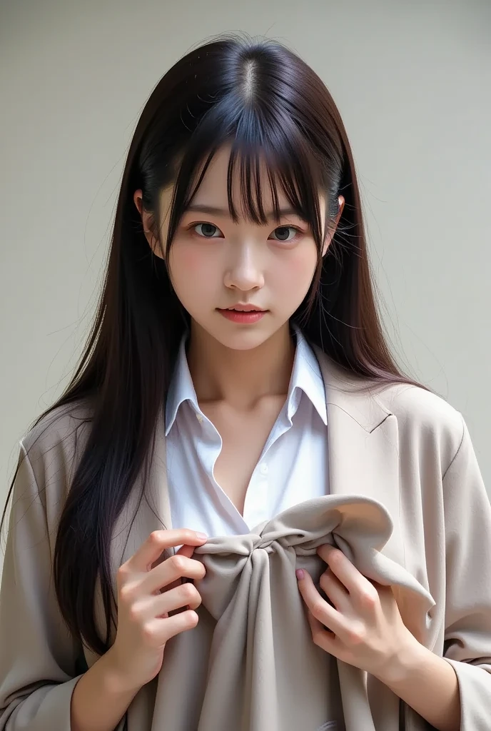 (masterpiece:1.2, best quality), (real picture, intricate details), solo, 1lady, school, school uniform, big tits