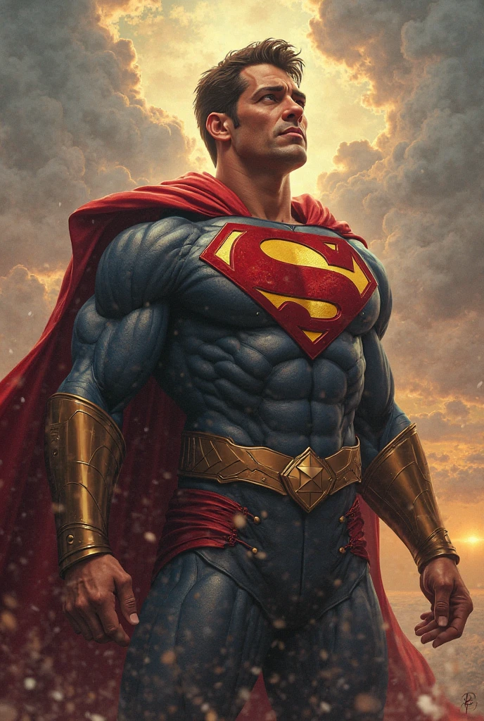 (best quality:1.33), (masterpiece:1.42), (realistic:1.24), (detailed:1.15), 1superman, superman create a sand statue