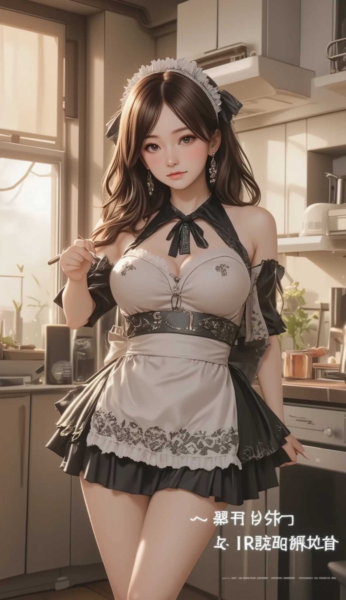 (Photorealism, Highest quality, Ultra-high resolution, photograph, Exquisitely beautiful photograph), (1 Ultimate Beauty), (Huge ass) ((Wearing a saloon girl outfit with red and black frills)), skinny, Slim and thick, Tight waist, 8k, Karabet, (background: Brothel)