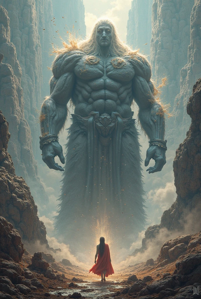 Show a high-stakes confrontation between the protagonist and a powerful entity released by the artifact. The scene should be set in a dramatic, high-tech arena with floating platforms and a dark, swirling energy field. Use ultra-realistic 4K rendering to depict the intensity of the battle and the detailed energy effects