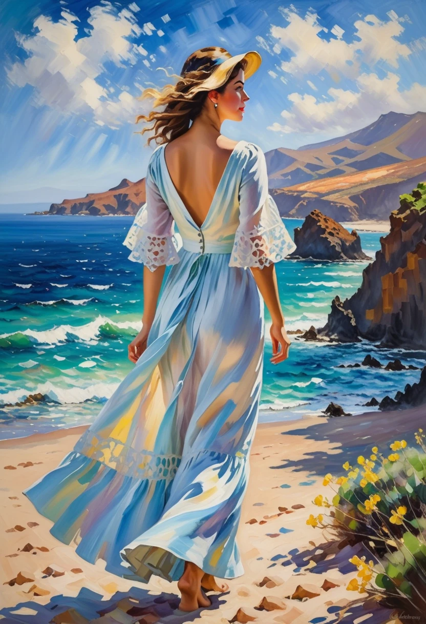 masterpiece,Milla Jovovich,watercolor,White Dress,(Beautiful gradation created by layering),(Tarashikomi technique)