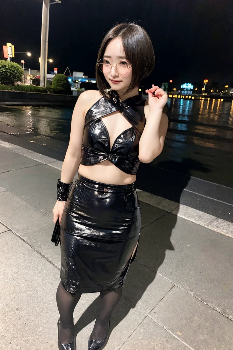 Highest quality, Masterpiece, 16K, raw photo,High resolution,high resolution,Absurd, dynamic, 1girl,22 years old, Cute face, Baby Face, Small face, Cute Smile, Delicate eyes, Thin eyebrows, Black Hair, short hair, Very fine hair, Slender body, Race Queen, Stand with your legs crossed, Sexy long legs, Clear skin, Sexy pose, 完璧なRace Queenのコスチューム, Shiny tight skirt, sex appeal, , Perfect Anatomy, sunny, (Hands behind head),屋outside,outside,outside,blue sky,Racing Car,F3Racing Car,自動車Racetrack,Race venue,Racetrack,circuit,Perfect Arms,Perfect Fingers,Five fingers