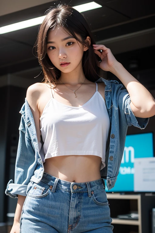 Young sweet beautiful Indonesian girl, 24 years old, slim body, bright beautiful eyes, georgeus face, wet wavy black short hairs, wearing wet long sleeve unbuttoned thin jacket, wearing wet white see through transparent tank top strict low neck t-shirt, wearing wet white mini string skirt, no bra, realistic, very detail, no cartoon, all fingers have normal shape, lying down on sidewalk, body enjoying having sex, orgasm face, open very wide mouth, half open eyes,
