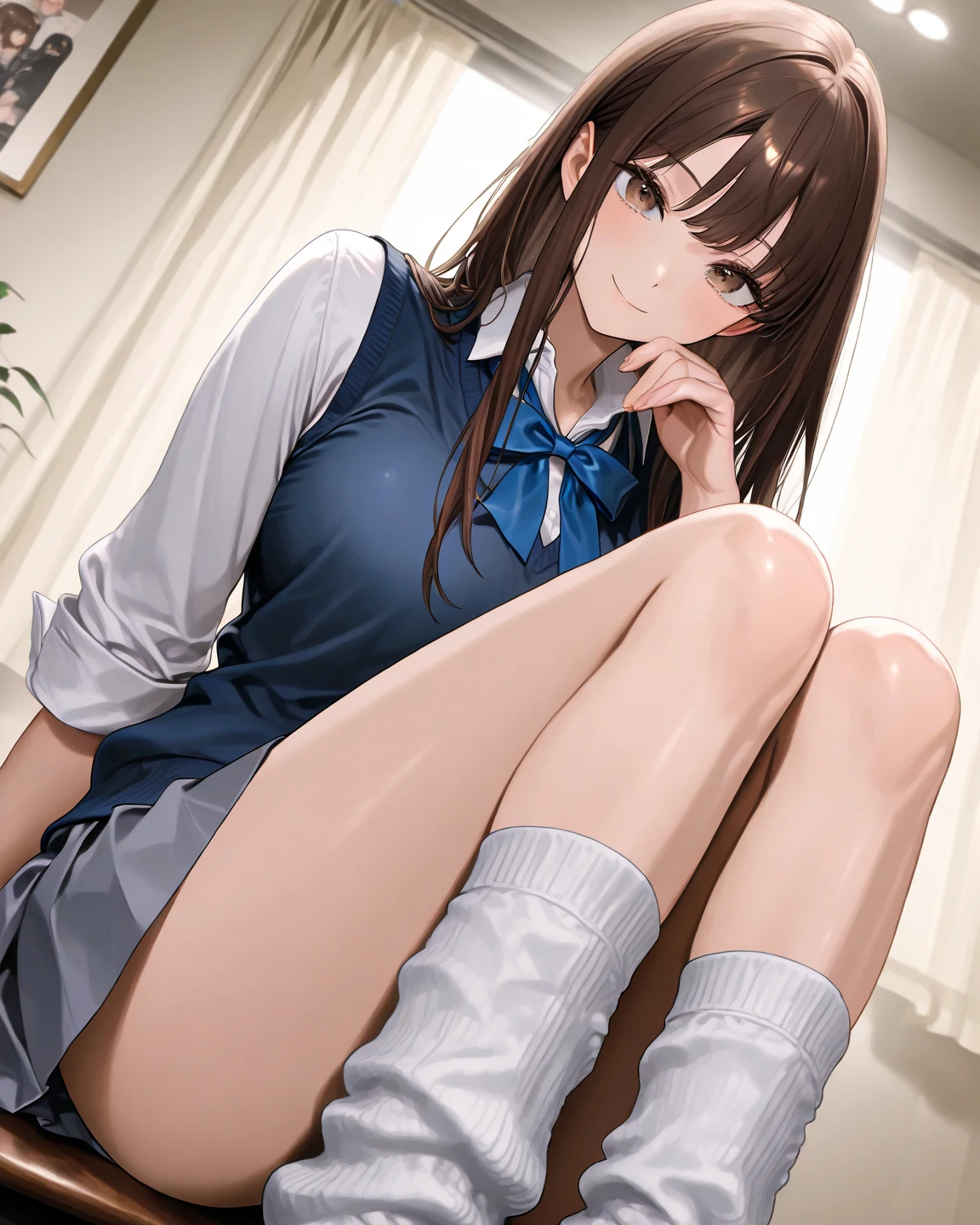 (Highest quality,4K,8k,High resolution,masterpiece:1.2), Very detailed,(Genuine,フォトGenuine,写真Genuine:1.37), Luscious aroma, luxury, Beautiful feet, Glamorous silhouette, Attractive frills, with subtle floral patterns, Bored tone, Camera flare effect, Beautiful light and shadow, firm hips, The entire show was shot from a low angle., Elegant Style, Vibrant colors, Sharp focus, Smooth skin texture, sexy charm, Camera zoom in effect, Smooth skirt movement, Strong and beautiful posture, Fluffy skirt、Short coat、Leg and groin close-up、Angle from leg to crotch、{{Angle above the foot}}、{Very low camera angle looking up from the calf, Exposing the inside of the skirt}、{Panties under skirt}、Panties under skirtが見えている。