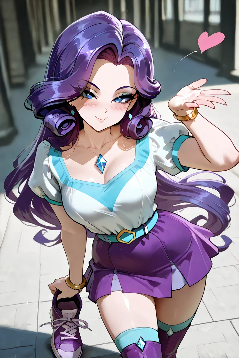 Shez FE,  hair between eyes, ahoge, blonde hair, star \(symbol\), hair ornament, ruffled tulle dress, cleavage, bare shoulders, collarbone, long black elbow gloves, black gloves, black dress, black choker, strapless, princess crown, veil, strapless dress, princess dress, veil, beautiful woman, perfect body, perfect breasts, wearing a princess dress, ball gown, in the park trees, wedding decorations, a warm smile, realism, masterpiece, textured skin, super detail, high detail, high quality, best quality, 1080p, 16k, purple hair