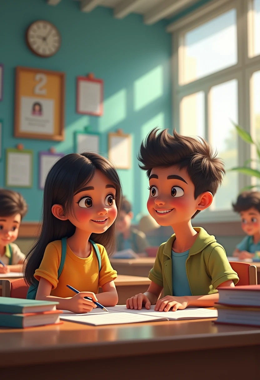 Create a campaign about keeping school desks clean with dialogues containing irony and metaphor in Portuguese