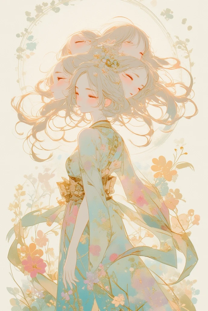 (White background:1.4),(Solon's silhouette, Eyes closed, Long green hair, Oriental elements),(Chinese illustration:1.3,paper art:1.3, Quilted paper art:1.2),( reasonable design, Clear lines, High sharpness,Best quality, Very detailed, Masterpiece, movie light effect, 4K )