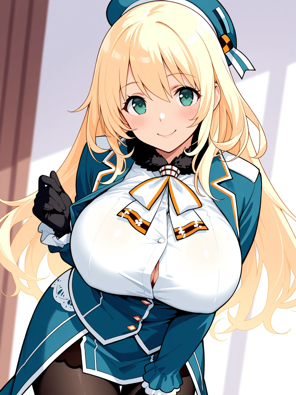 masterpiece, best quality, 1 solo girl, blonde hair, green eyes, long hair, medium breasts, sexy body and face, wavy hair, smile, early 1800s modest dress with silk or cotton, bonnets, corsets with aristocrat status, shawls, white gloves, high necklines, long sleeves, and a fitted bodice with a full skirt, under tied the chin, with ribbons, open bra, open panty, pendant, bracelet, jewelry, earrings, feather hair ornament, book, lying at the bed, night, sexy pose, cowboy shots, detailed body, face, and eyes, sharp focus, vibrant, creative, dynamic, high definition, high resolution, 8k, (Upscale: R-ESRGAN 4x+ Anime6mage enchance:4x), voluptuous body, cinema lightning, dakimakura style, looking at the view, ponytail