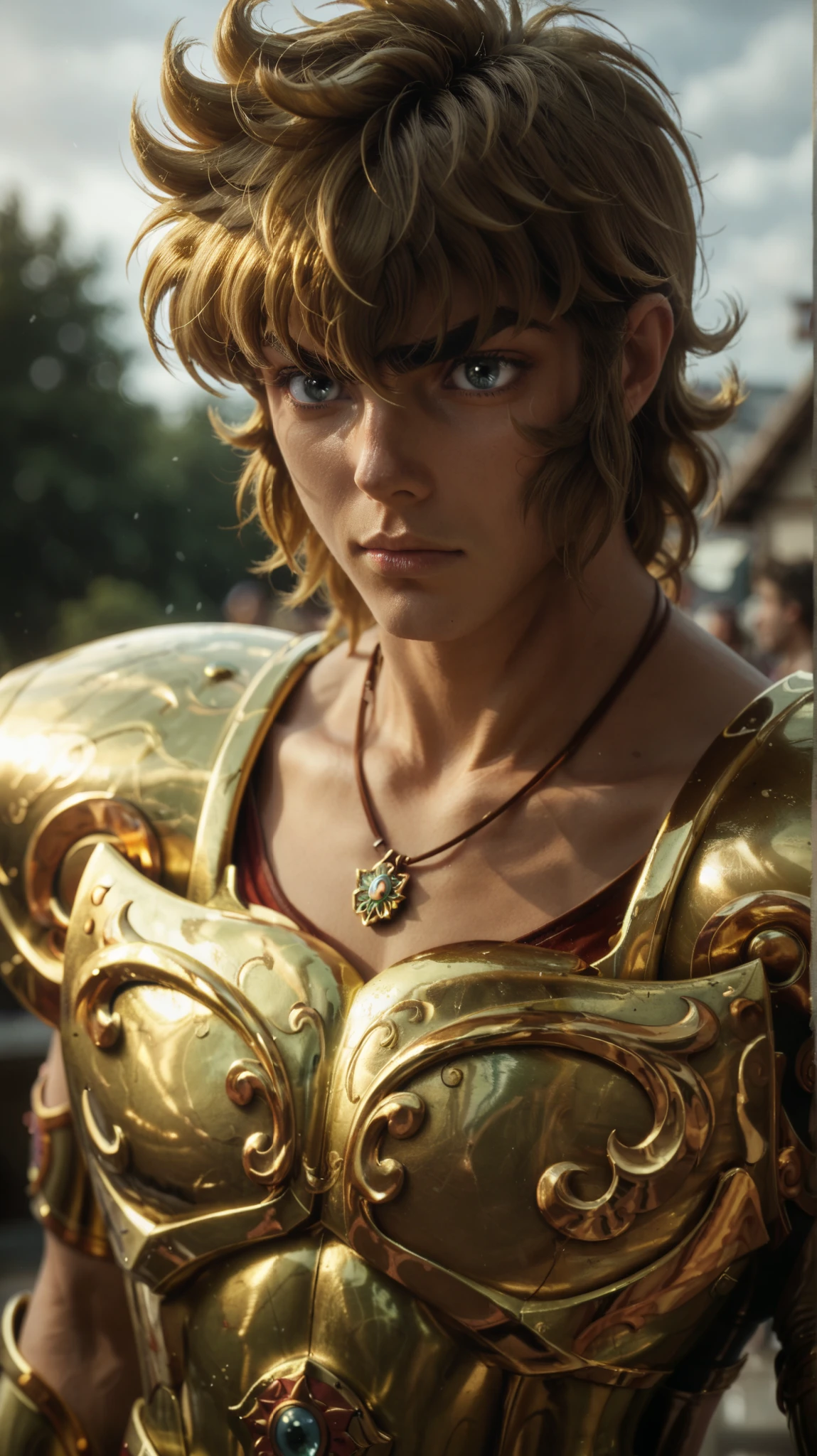 Golden armor,pendan,tnecklace,costume,best eyes,leo_aiolia