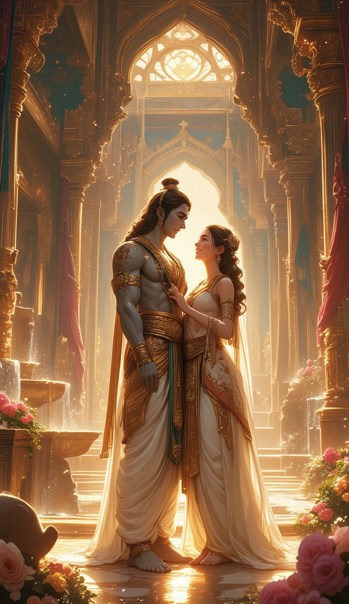lord ram and sita ma beautiful pictures in raj mahal on his marriage