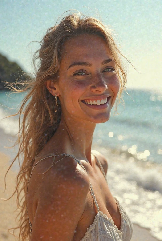 Pink bikini, Surfing lesson, Full body picture, Excited expression, Engage in a surfing lesson at Kuta Beach, capturing the vibrant surf culture, the waves, and your first attempts to catch them., Bali, ID, Kuta Beach, Bali, clear sky,