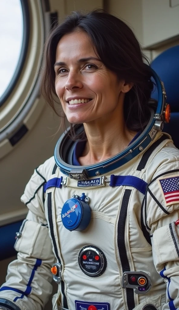 cynthia lummis <lora:senate_100_cynthia_lummis:0.65> , face closeup, face focus, shirt, formal, suit, collared shirt, white shirt, jacket,
Wearing a classic astronaut suit, floating in space with Earth visible in the background,
best quality, masterpiece, HDR, professional, studio quality, highres,