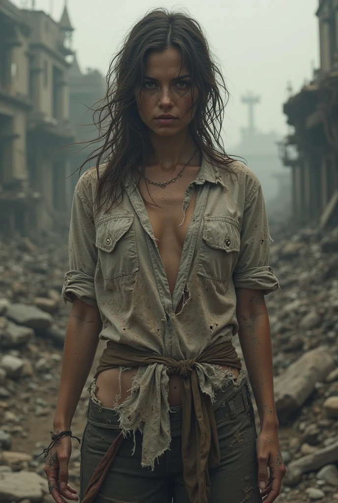 (photorealism:1.2), women, ruined clothes, dirty face, sitting in public place, dirty environment, outdoor, have a big problem, city, relaxed pose, realistic, intricate details, warm colors, realistic, ultra realistic, 4k picture, textured skin, landscape
