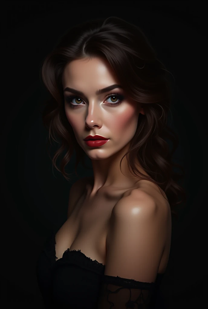 portrait of femme_fatale, very long_hair, realism,