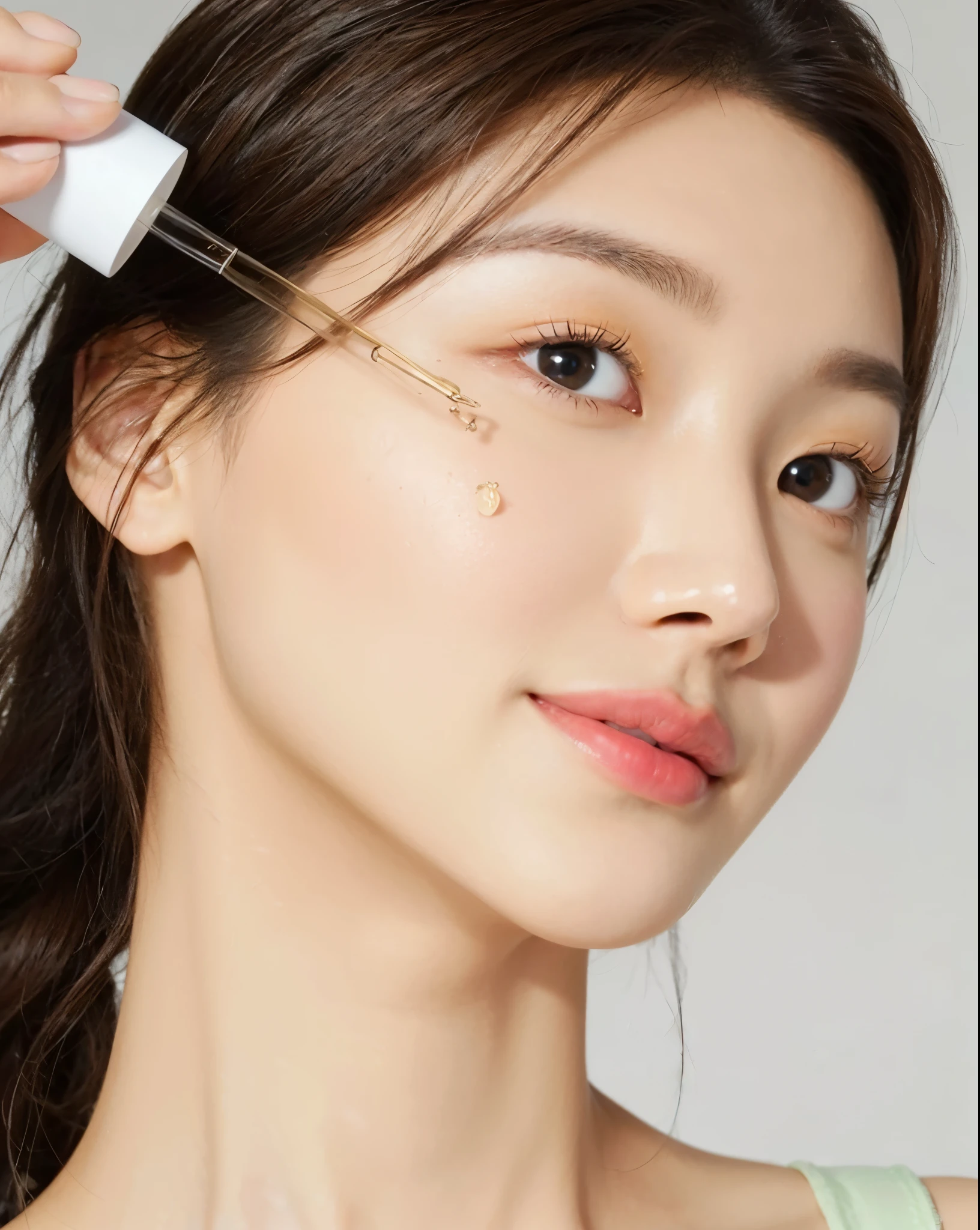 (((masterpiece))), (((best quality: 1.4))), ((super detailed: 1.4)),
A woman is applying her eye with a liquid, popular korean makeup, popular south korean makeup, photoshoot for skincare brand, dewy skin, face cluse - up, skincare, korean face features, young adorable korean face, wan adorable korean face, beautiful south korean woman, gorgeous young korean woman, bae suzy, korean woman, beautiful young korean woman, glowy, Black Pink, Liza,
Masterpiece, ultra detailed, realistic, photo realistic, high detail RAW color photo, professional photograph, extremely detailed, finely detail, lens flare, Dynamic lighting, 8k, RAW Photo, Best High Quality, Masterpiece: 1.2, Ultra HD: 1, High Detail RAW Color Photo, Pro Photo, realistic, Photo realistic: 1.5, Live Photo, Super detailed, Masterpiece, Real Skin, realistic Skin, realistic HD Eyes, Highly detailed Eyes, Perfect Eyes, Perfect face, Perfect fingers, extremely detailed face, extremely detailed eyes, extremely detailed skin, perfect anatomy, (non-muscle type:1).