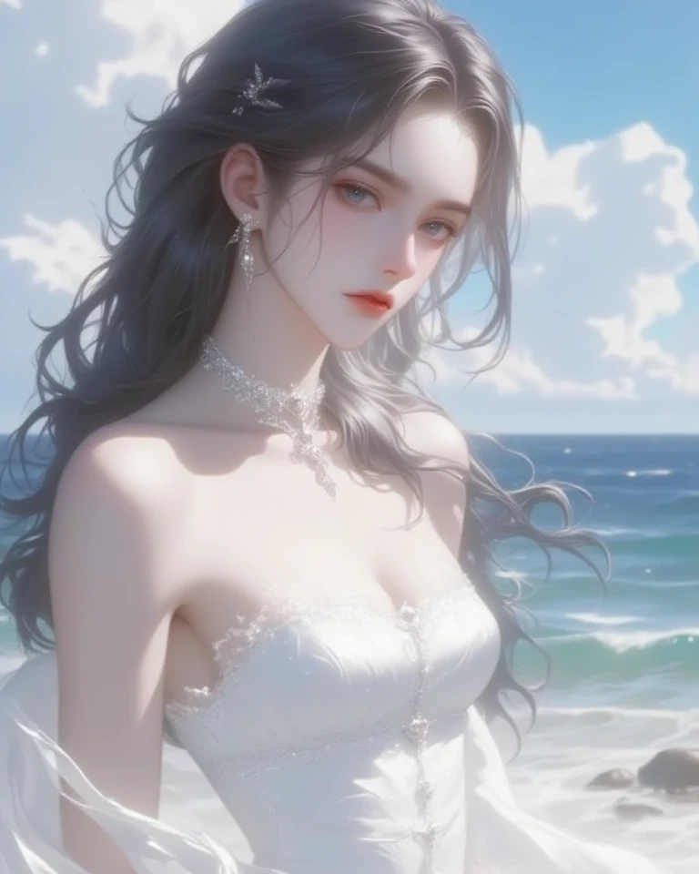score_9, score_8_superior, score_7_superior, 
Masterpieces with up to 16K resolution,Highest quality,it is really amazing,Very detailed,Ultra-high resolution,Real,Realistic,Increased depth of field,Cinematic lighting, 
1 sexy japanese mature, 
Long black hair,Ultra-detailed and beautiful faces,Translucent white skin,Very detailedな肌の質感,Slender body,Anatomically correct body, 
(Elegant swimwear:1.2), 
Artistic design,Beautiful and detailed pattern,Detailed fabric texture, Gorgeous necklace,Earrings, 
(Coastal scenery at night:1.2), 
Dark Clouds,Dark Sky,delay々Continuing sandy beach, Deserted Beach,Dark sea surface, 
(Face close-up:1.1),