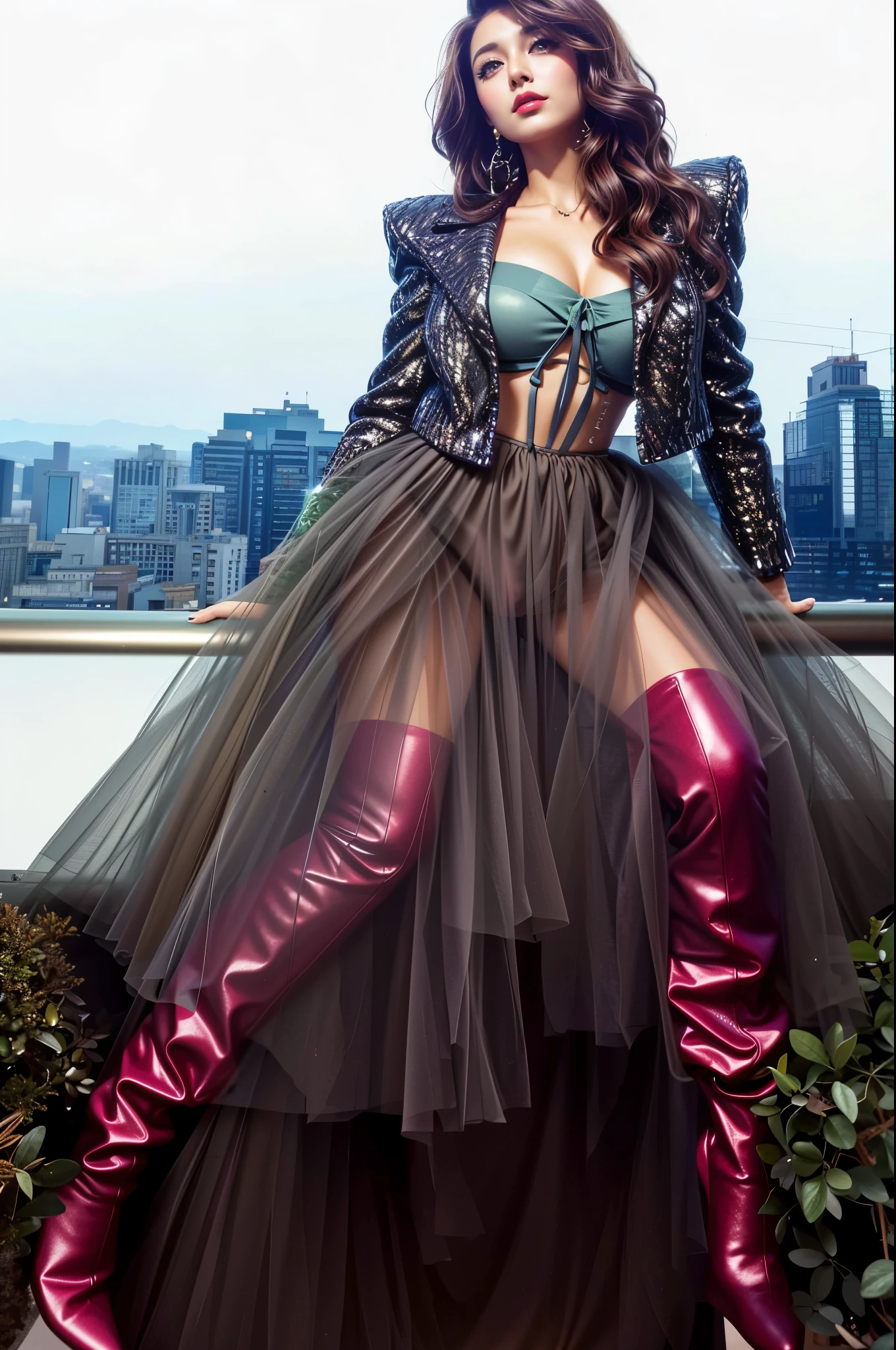 (best quality,4k,8k,highres,masterpiece:1.2),ultra-detailed,(realistic,photorealistic,photo-realistic:1.37),A woman in timesquare new york wearing headphones and taking in the scene,neon lights,surrounded by skyscrapers,admiring the vibrant cityscape with awe and wonder,stunning city view and bustling crowds,elegant confident pose,city that never sleeps,colorful billboards and advertisements,pulsating energy of the city,reflection of lights in her eyes,revealing her curiosity and fascination,beautifully styled hair flowing in the wind,vibrant colors and vivid contrast of lights,immersed in the vibrant rhythm of the city,feeling the beat of the music in her soul,urban atmosphere filled with excitement and anticipation,energetic cityscape with a touch of nostalgia,hip and trendy fashion sense,catching a glimpse of the iconic yellow taxis,filled with a sense of adventure and possibility,immersive audio experience with detailed soundscapes,highlighting the multilayered diversity of the city,mesmerizing composition and captivating perspective,capturing the essence of urban life in a single moment,blending modernity and tradition in a harmonious way,a snapshot of New York City's vibrant and dynamic spirit.