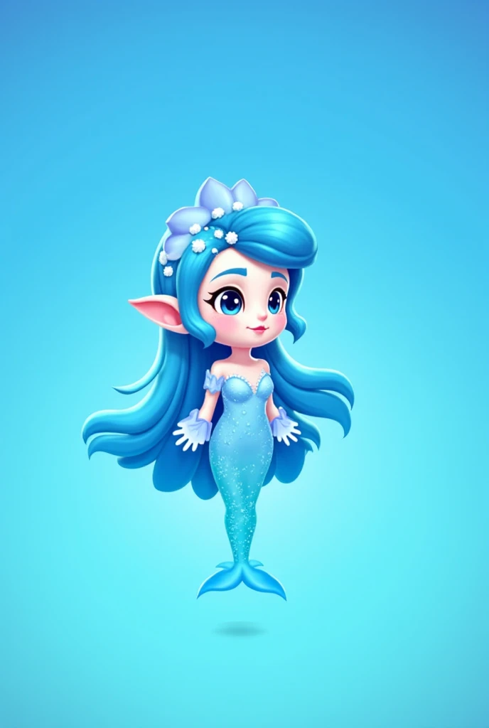 A detailed photorealistic cute, full body Mermaid, small with large eyes, magic, on a white background, Fantasy style, realistic full body, dark colour , magic splash, bright, gothic, t-shirt design, in the style of Studio Ghibli, pastel tetradic colours, 3D vector art, cute and quirky, fantasy art, watercolour effect, bokeh, Adobe Illustrator, hand-drawn, digital painting, low-poly, soft lighting, bird's-eye view, isometric style, retro aesthetic, focused on the character, 4K resolution, photorealistic rendering, using Cinema 4D
