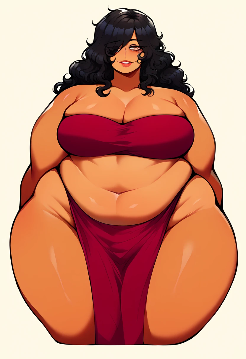 full body in image, naked woman, simple hair, blindfold, female body, curvy body, large hips, beautiful woman, thicc body, big thighs, voluptuous body, full thick body, dinamic pose, curve body. detalied pose, body, simple background, expressive face, focus on face, line art, sketch
