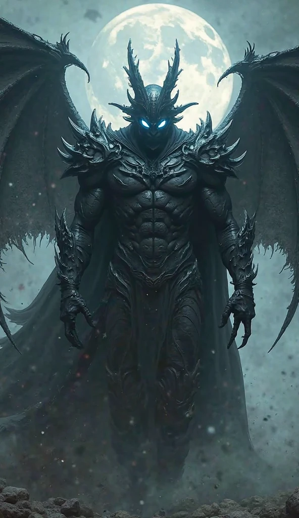 A demonic figure with skin black as coal, a man with a crystal embedded in his chest, a long tail, his body filled with universal and spatial colors, extremely detailed, hyper realistic, 8k, (best quality, 4k, 8k, highres, masterpiece:1.2), ultra-detailed, (realistic, photorealistic, photo-realistic:1.37), HDR, UHD, studio lighting, ultra-fine painting, sharp focus, physically-based rendering, extreme detail description, professional, vivid colors, dark fantasy, gothic, surreal, otherworldly, mystical, sinister, ominous
