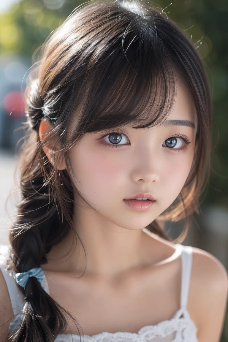 View your audience,high school girl,Leaning forward,(Random cute clothes),(Random animation pose),(Thin type),(Large Breasts),(Random hairstyle),(Best image quality, (8K), Ultra-realistic, 最high quality, high quality, High resolution, high qualityの質感, Attention to detail, Beautiful details, Fine details, Extremely detailed CG, Detailed Texture, Realistic facial expressions, masterpiece, in front)、Summer Dresses
