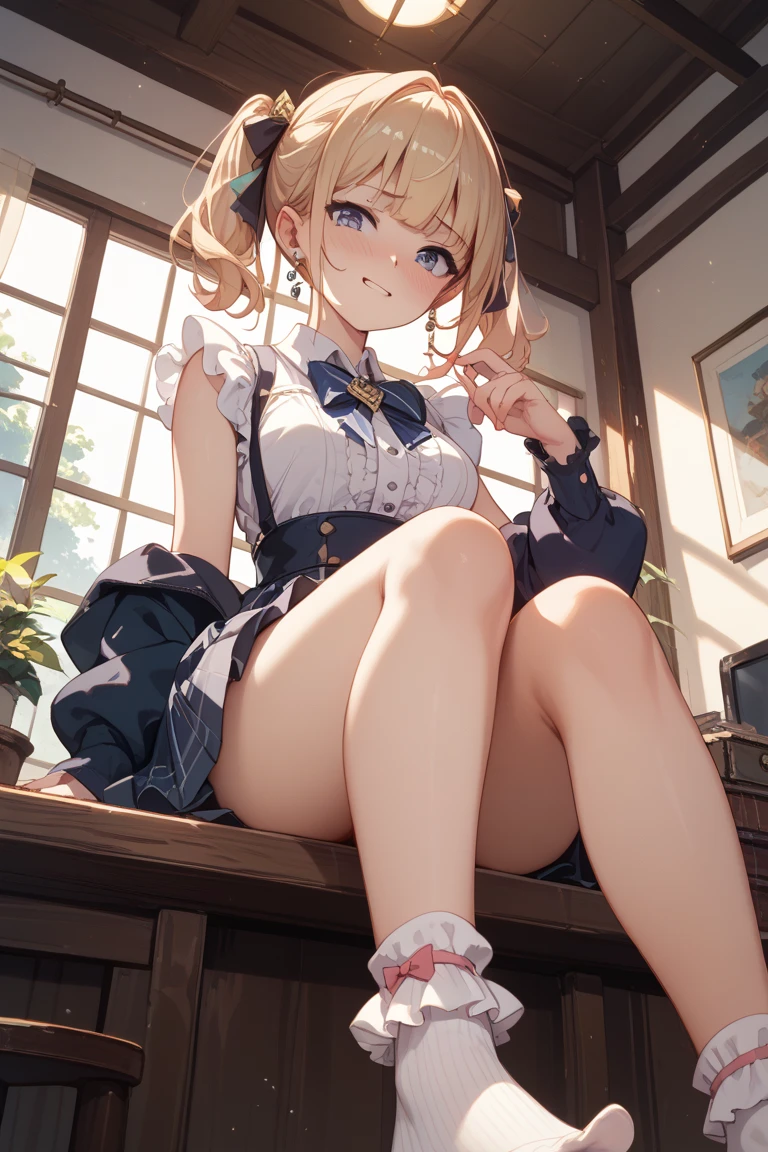 best picture quality, 8K, high quality, masterpiece:1.2), ((masterpiece)), (high detail, high quality, best picture quality), bokeh, DOF, Portrait, open stance, (cute illustration:1.2), (small size breast), sunny days, full body, sitting, beautiful light, (girls with various fancy hair color and hair style:1.3), (nude, ), cute face girl, sexy, smile, armpits, bun hairstyle, nsfw