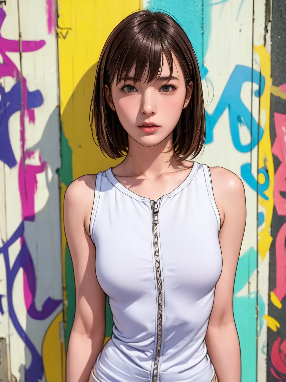 (great joy:1.5, jumping with joy:1.5, smile), (9-year-old girl:1.5, Very slim:1.5, Very thin arms:1.5, Very short hair, Armpit hair), (Tabletop:1.3), (8k, Realistic, RAW Photos, Highest quality: 1.4), (Shortcuts:1.3), ((Cute type, Big eyes, Droopy eyes, please stretch your arms:1.3)), (Real Skin), Beautiful Skin, 超High resolution, Ultra-realistic, High resolution, (夜のAthletics場, Athletics:1.5), Athletics