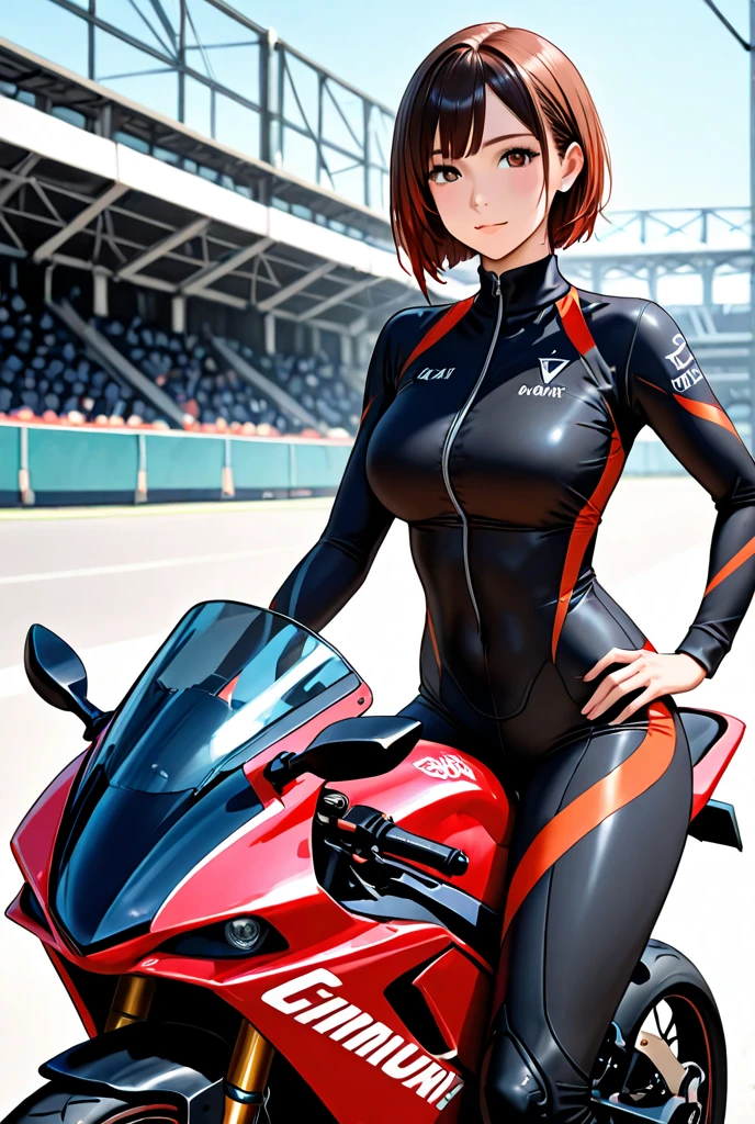 Girl riding a sports bike - SeaArt AI
