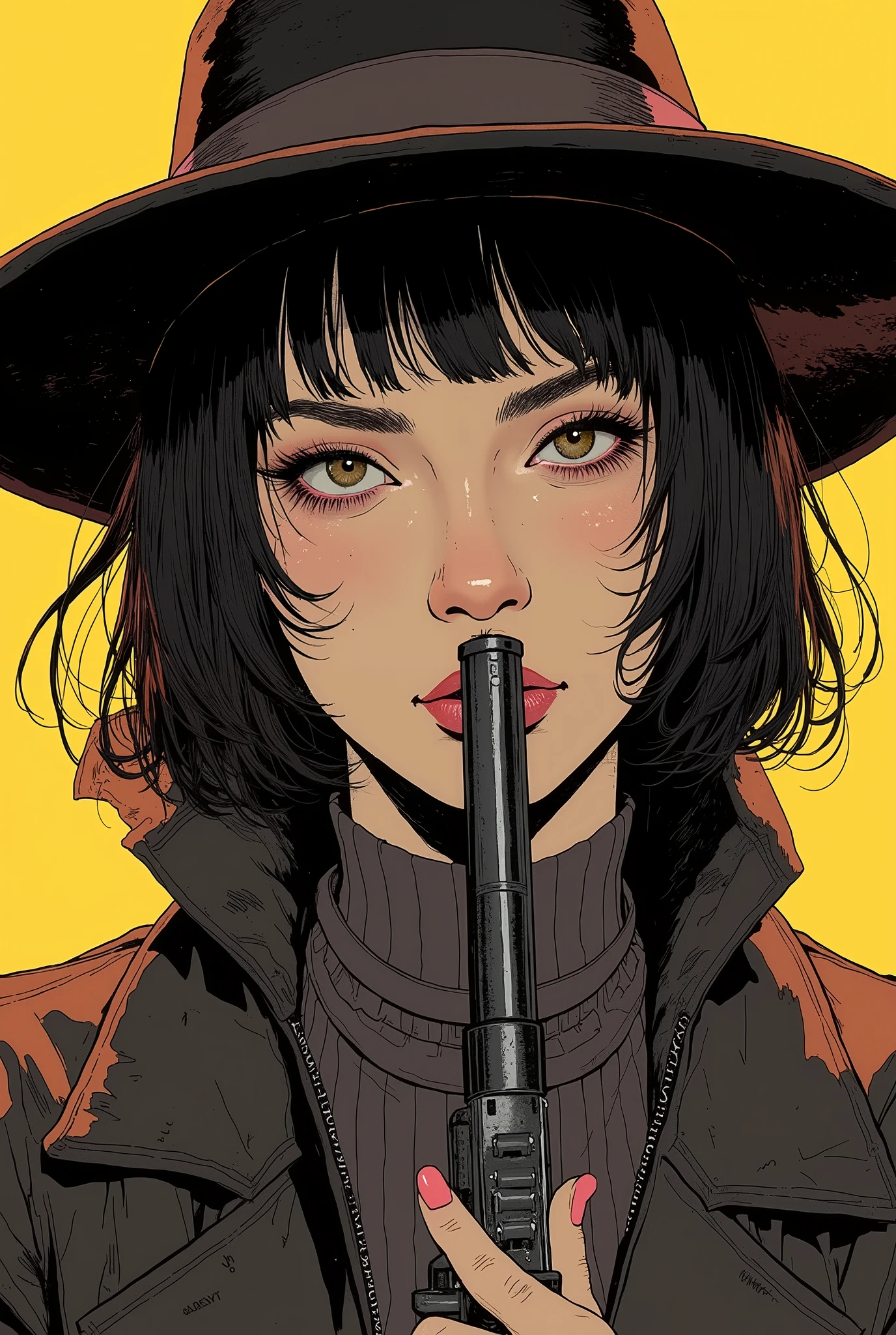 (highest quality, 4k, 8K, High resolution, masterpiece:1.2), Super detailed, one person, woman, steampunk design, Aviator Cap, goggles, flight jacket, In the cockpit, face up shot, Eyes on the Instruments, Bouncing gauge needles, Meters on the entire cockpit, vapor, cigarette, powerful stroke, high contrast, Heroic portrait, adrenaline rush, Detailed weapons, strength, impact, energy, Violent, タバコを咥えたwoman。