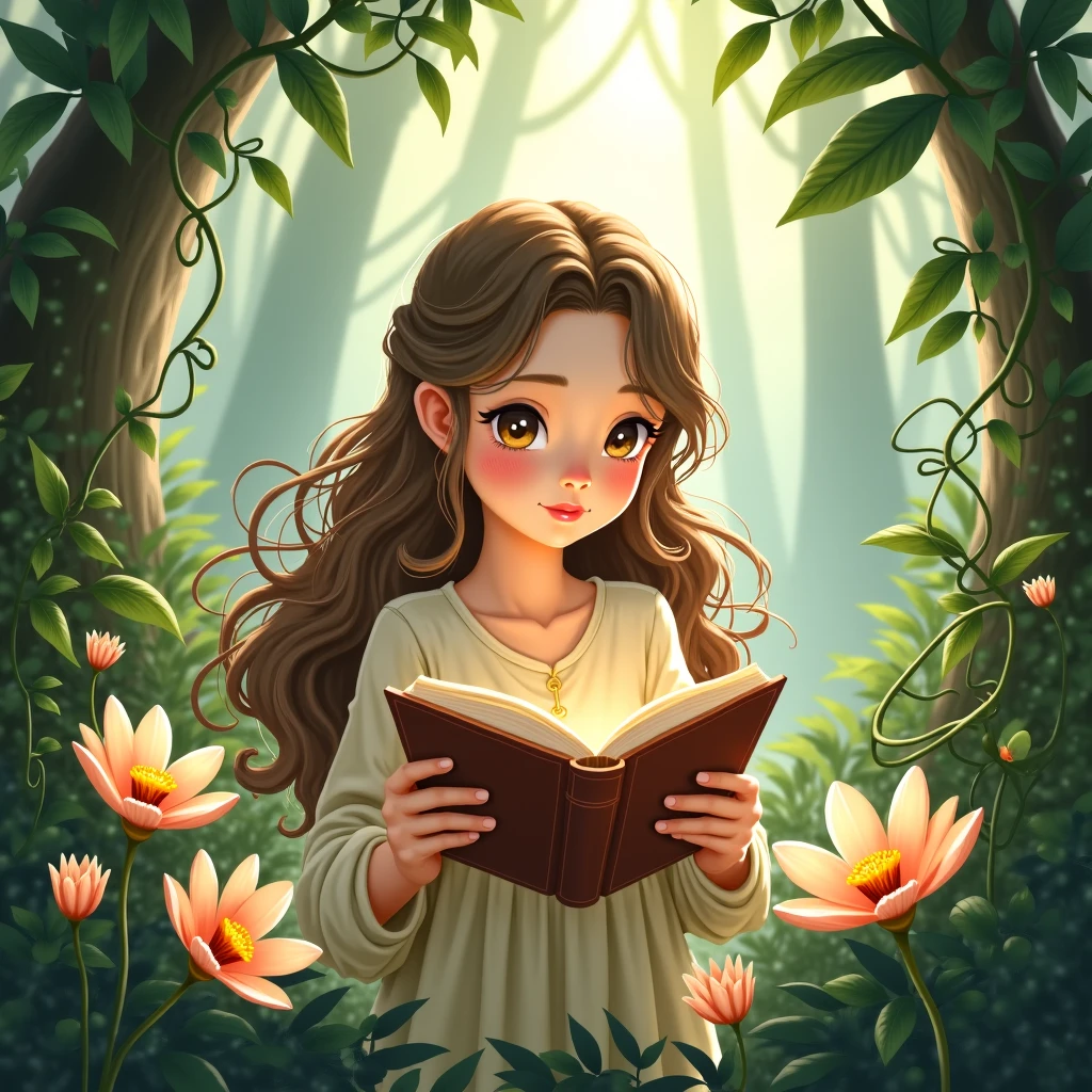Walking through the schoolyard, her eyes scanning the ground curiously.