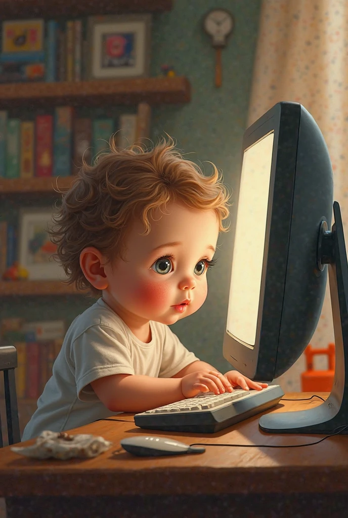 boy baby watching laptop