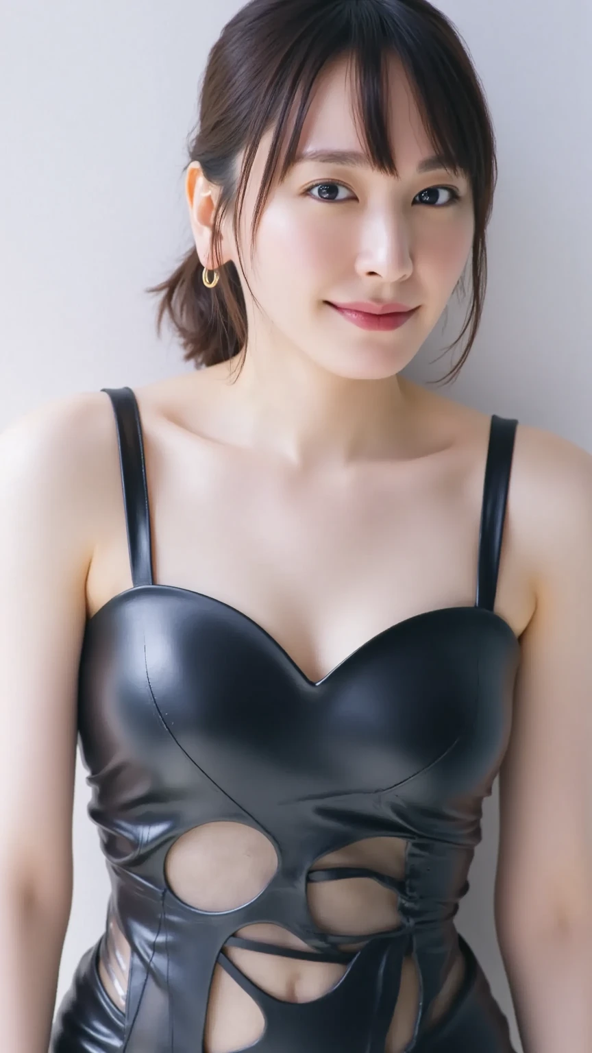 Realism, Realistic, (the most absurd quality), Photorealistic photo, ((portrait)) a cute 1model:1.4 24yo, (((close up of her face:1.3))), dslr, best high quality soft lighting, sharp focus captured by Fujifilm XT3, f 5.6, in a dramatic lighting, ((super beautiful cute sharp-face)), ((V-line jaw)), (light pale complexion), ((clear no blur and sharp perfect round realistic brown_eyes:1.35), Extremely detailed:1.2), ((finely detailed pupils:1.4)), Perfekt makeup:1.35, ((detailed symmetrical lips:1.3)), pink_lipstick:1.3, long blue_eyeliner:1.15, ((perfect dark_eyeshadows:1.35)), (Detailed nose:1.2), (perfect composition), ((pale skin:1.28)), ((dry skin)), (((she wears Tube top outfits, Simple ((black tops, Black tube top outfit)), the latest fashion trend of this summer))), 