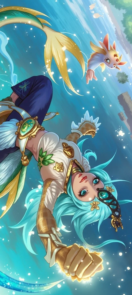 (maximum quality, exquisite design, better lighting, better shading), statue of 2 mermaids in the form of Yin Yang, inside a crystal ball, under the moon and the sun, detailed and realistic details, intricate, carved in green and orange marble, shining with moonlight and sunlight, a perfect balance between light and dark, mystical and serene.