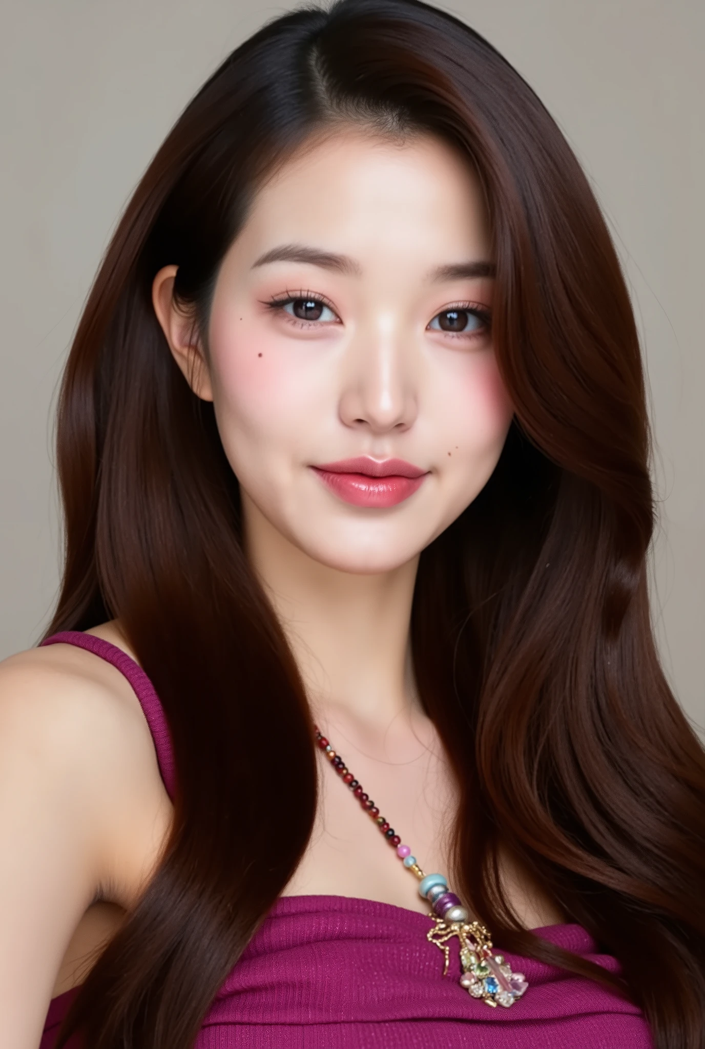 Dark brown hair , western make up , dior, blue eyes ,, nude pink make up , ถ่ายแบบ , L'Oréal paris , shiny hair , high quality , latin make up