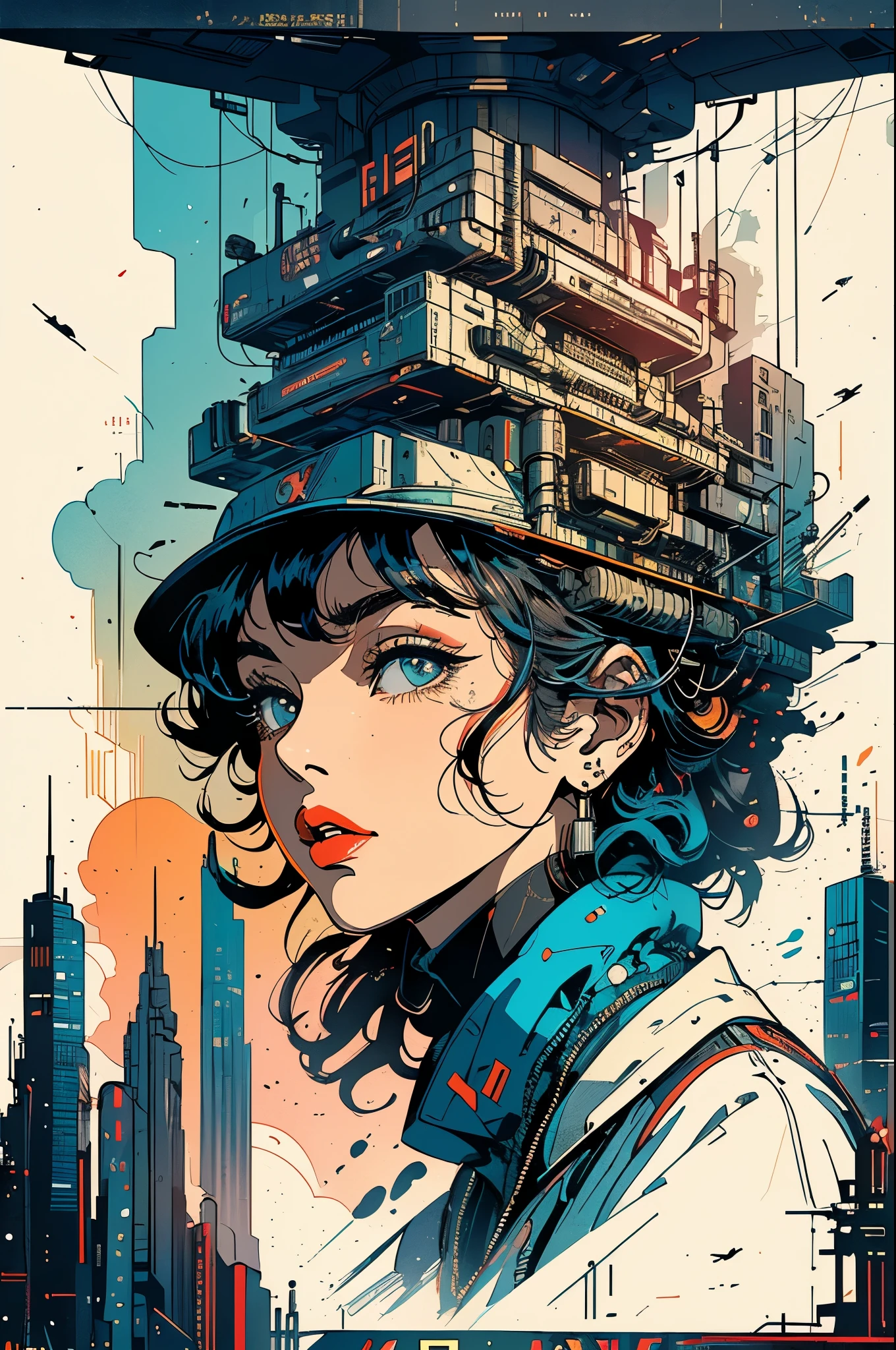 (((masterpiece,best quality))),32K Wallpaper,((( Highly Detailed Poster ))),retro vintage,sci-fi,(((blade runner cinematic movie poster))),(((Bauhaus))),(((mid-century modern))),(((Complex abstract))),(((lost technology)))