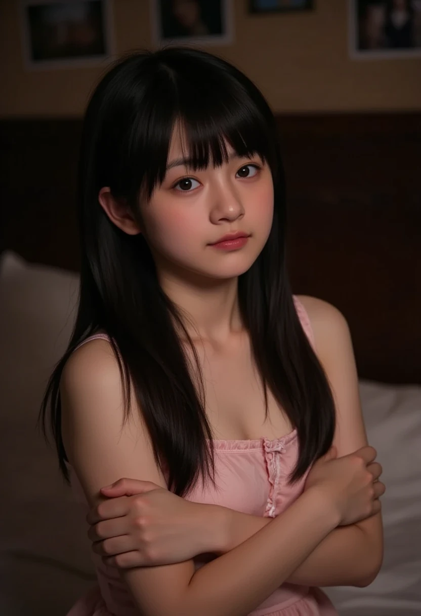 Saito Asuka、Highest quality, masterpiece, Ultra-high resolution,Very detailed、8Kのmasterpiece、Beauty、超美people、30-year-old woman、大peopleの女性、2people、Twin sisters、They are hugging each other、The beauty of raw photography、 Perfect Style、Big belly during pregnancy、The belly is very large、Beautiful navel、The navel1t、Apart from her belly, she has a slim, model-like figure.、Height: 155cm, figure、Arms and legs2本ずt、The toes and fingers5本ずt、people体の構造は忠実に再現、(Realistic: 1.4), RAW Photos, Long black hair、Large Breasts、非常にLarge Breasts、Burstingly Big Breasts、Black bra、Black Thong、Sexy Underwear、Bedroom、On the bed