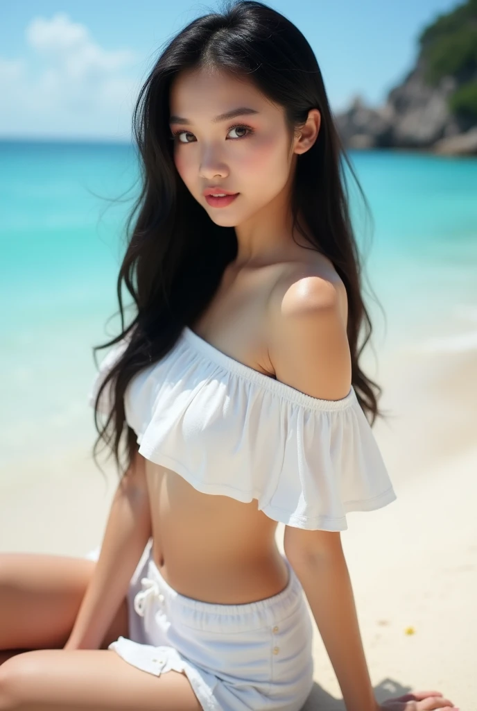(((muste piece、highest quality、extremely complex and detailed depiction)))、((very beautiful angel queen、motherのような微笑み、mother、Beautiful smile、Final Form as the Perfect Angel、god々々、king of angels、The most dignified angel、an angel soars from the sky、Graceful and classy pose、beautiful blue sky background、背景の青い空とギリシャのgod殿、detailed clouds、The control is、god聖な柔らかな光に包まれた天使たち、god聖な逆光、angels descending from the blue sky、nsfw、belly button、naked,full body photo、very noble、Sophisticated、first class、Against the backdrop of a beautiful sky、standing position、Full body composition seen from below、An angel descended from the sky、 first classのネックレス、artistic decoration、the most solemn form of an angel,The most intricately drawn angel figure,angel with a clear glow,godは明るい白い輝きを放ちます、god聖で複雑な輝きに満ち、the most beautiful in the world、unimaginable beauty、god聖な雰囲気、correct、 Every detail of a perfect angel、An unimaginably gorgeous angel、An unimaginably huge angel)((the most beautiful face、Half Japan and half Spanish、mother性的な優しさの微笑み、beautiful wavy hair、stare at the camera、muste piece、8K、very complex and super detailed))