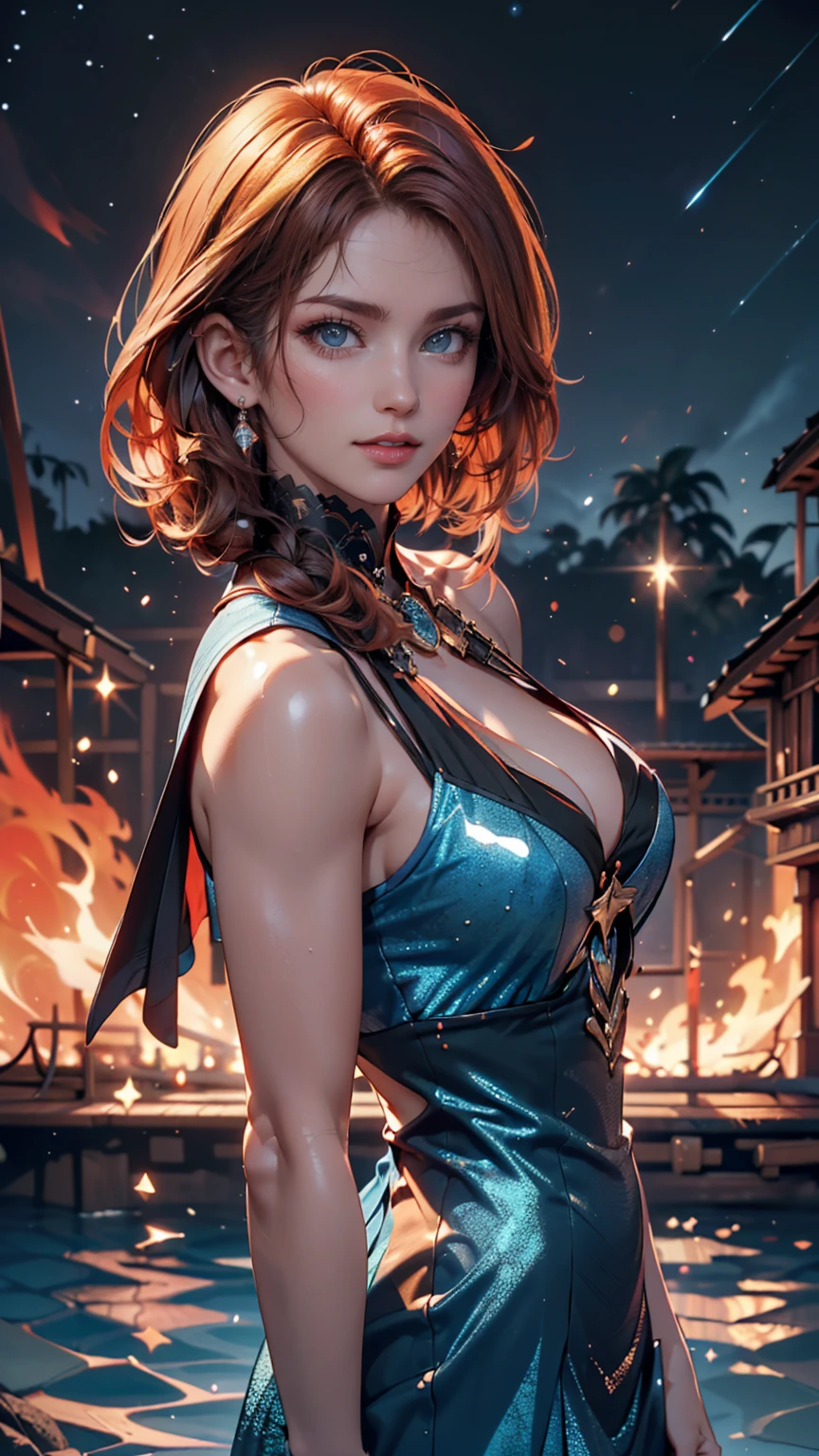 Dragons and Girls,1 girl,(Meiyu Edelfeldt),Change,camel toe,black hair,brown eyes,seduct smile,alone,colored skin, jewelry, skirt,裸露thigh,necklace, Bangs, hair accessories, bare shoulders, ponytail, halter neck, Deep V neckline, side lock, halter skirt, backlessoutfit, silver skirt, nail polish, backless skirt, alone, Keep your mouth shut, blush, Bag, revealing clothes, earrings, hairpin, handBag, Sweat, looking at the audience, evening dress, lean forward, thigh, blue nails, (huge_breast),(hanging breast),(Large areola), official alternate costume, cover nipples, hair between eyes,, best quality, amazing quality, very aesthetic, ridiculous,