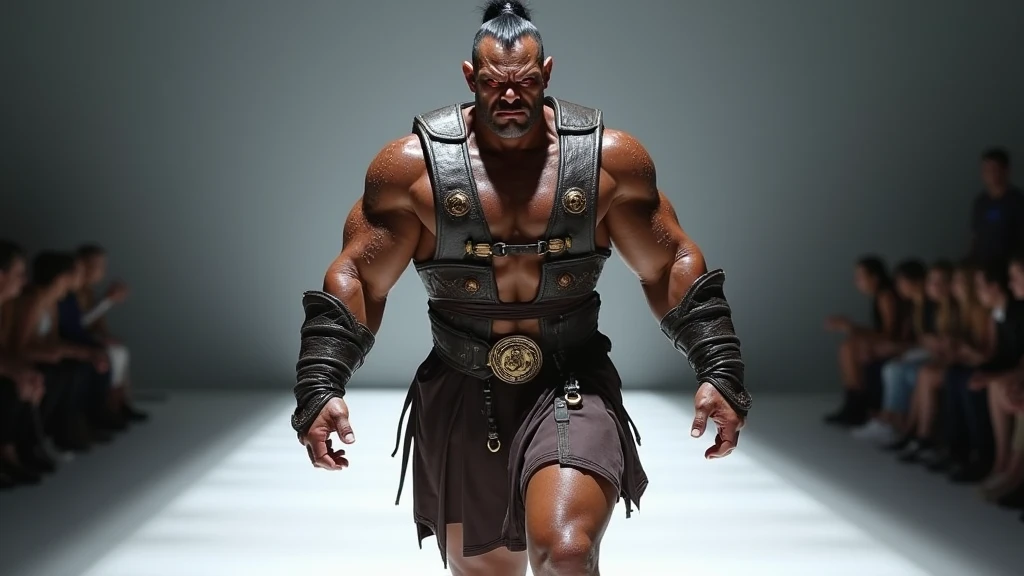 Black blindfold,Brown Skin,Fangs in the mouth,ogre,With a giant sword,Male monster,Bandaged hand,samurai,Japanese style、muscle,(Surrealism 1.4),(translucent,Reflex muscles),Japanese,Background Night