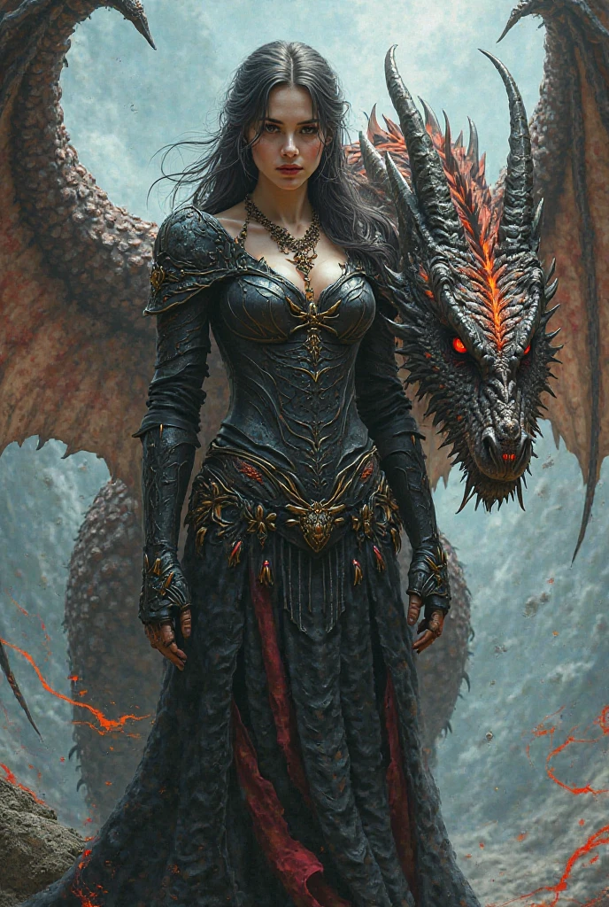 a beautiful lady standing gracefully in front of a majestic dragon, water pouring around them, gongbi style painting, mysterious and dreamlike backdrops, unreal engine 5, smooth and curved lines, photo-realistic, 1girl,detailed face, beautiful detailed eyes,beautiful detailed lips,extremely detailed face, longeyelashes, flowing dress, serene expression, dramatic lighting, intricate details, vibrant colors, cinematic composition, 8k, highres, masterpiece, ultra-detailed, realistic, photorealistic