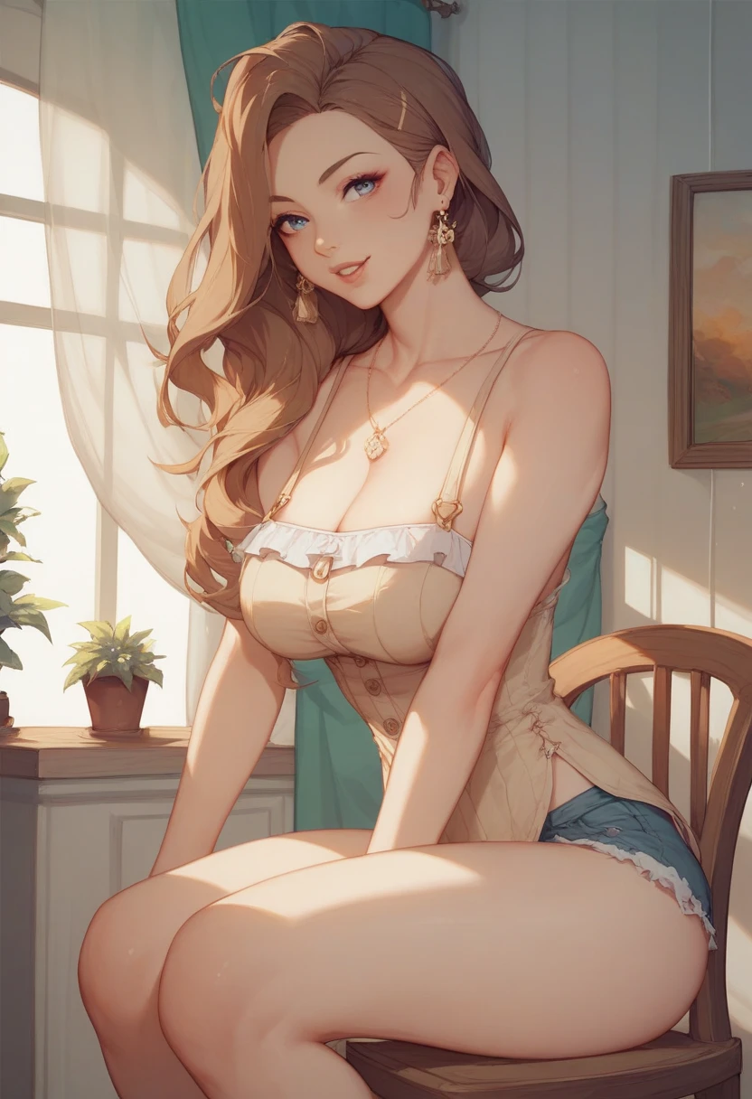 Naked pirate loli girl outdoors with her breasts out lying on her bed showing her in the mansion