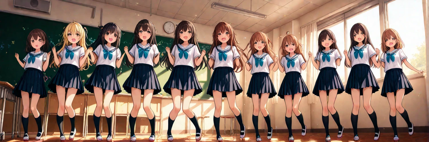 (((nffsw))), (((masutepiece))), (((8K))), (((hight resolution))), (((surrealism))), (((Cinematic lighting))), god rays, Zoom Layer, (((FULL BODYSHOT))), F/4.0, canon, Shiny skin,Detailed skin,Detailed face, Detailed eyes, nsfw, Serious schoolgirl in Japan, Multiple guys raping schoolgirls, Desolate school, In an empty classroom, poneyTail, Torn white shirt, White bra visible, Gingham check miniskirt jumps up, White panties are visible,  Scattered desks