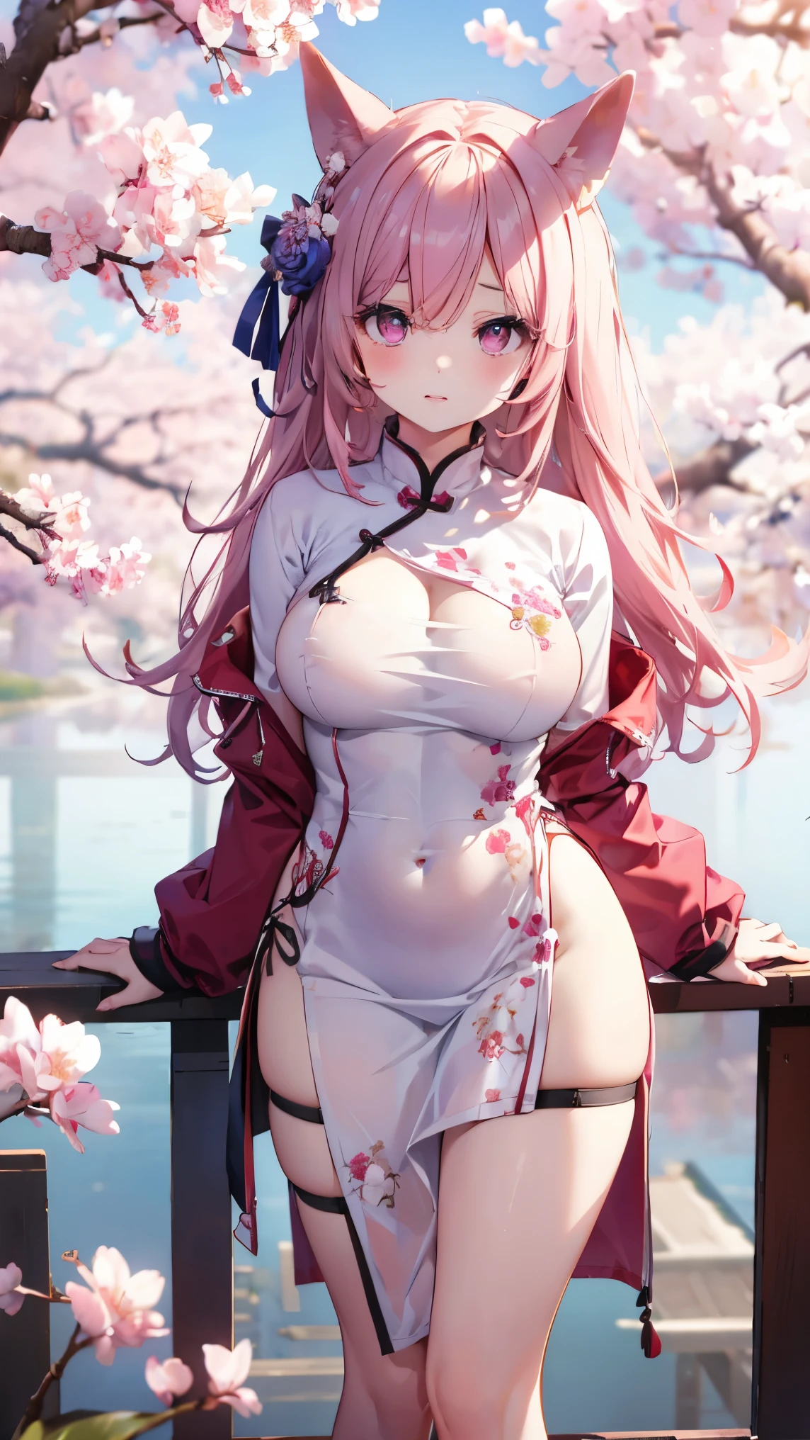 best quality, insanely detailed, nino nakano, breasts, blush, looking at viewer, cheerful eyes, arousal, kimono, highleg kimono, tight kimono, pussy, roof top background, panties, lingerie